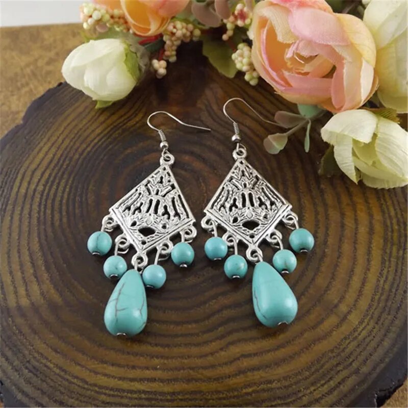 Vintage Tibetan Multicolor Tassel Earrings