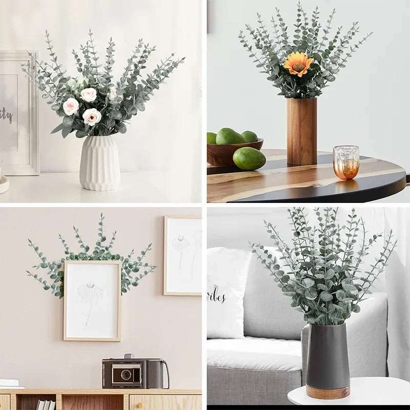 12PCS Artificial Eucalyptus Leaves