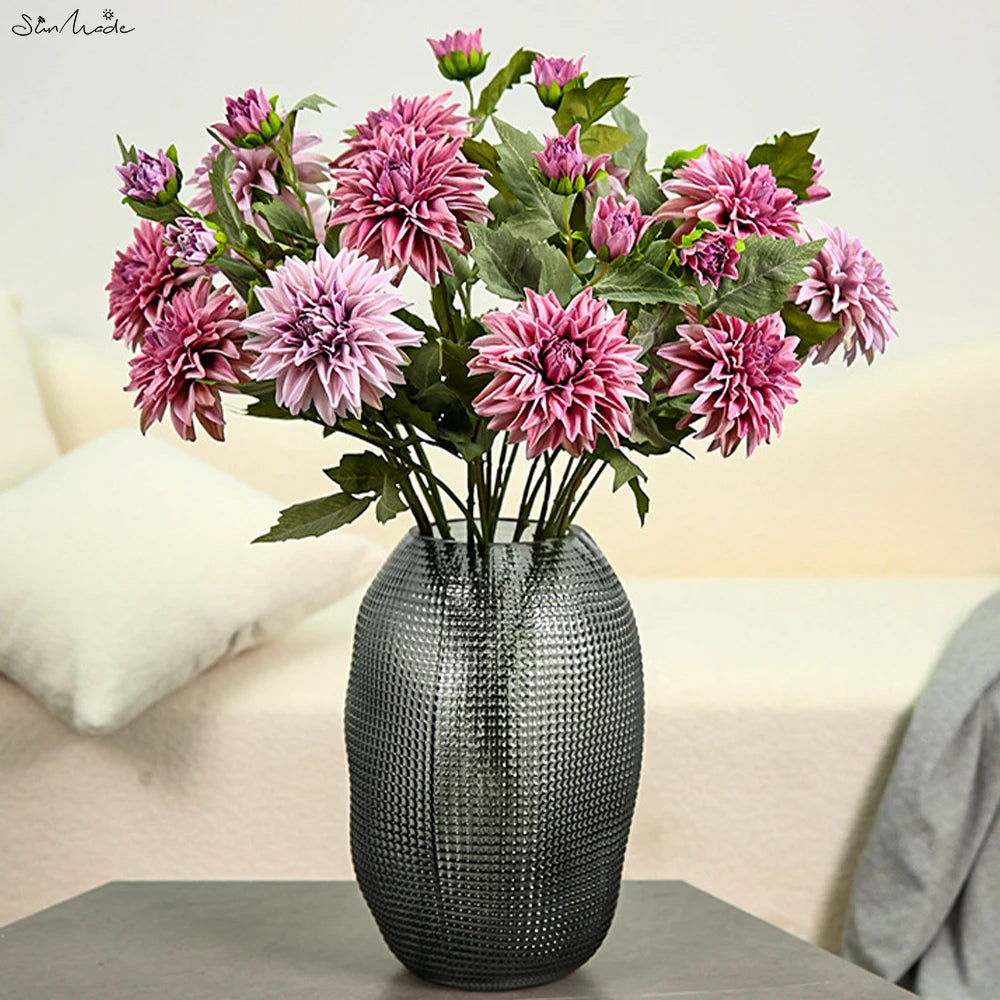 High-End Vintage Silk Dahlia Branch