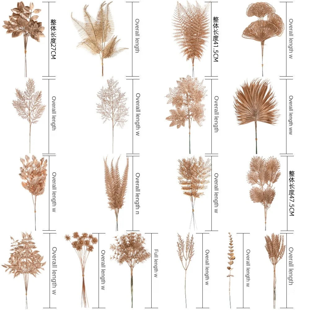 Gold Metallic Artificial Bouquet Plants