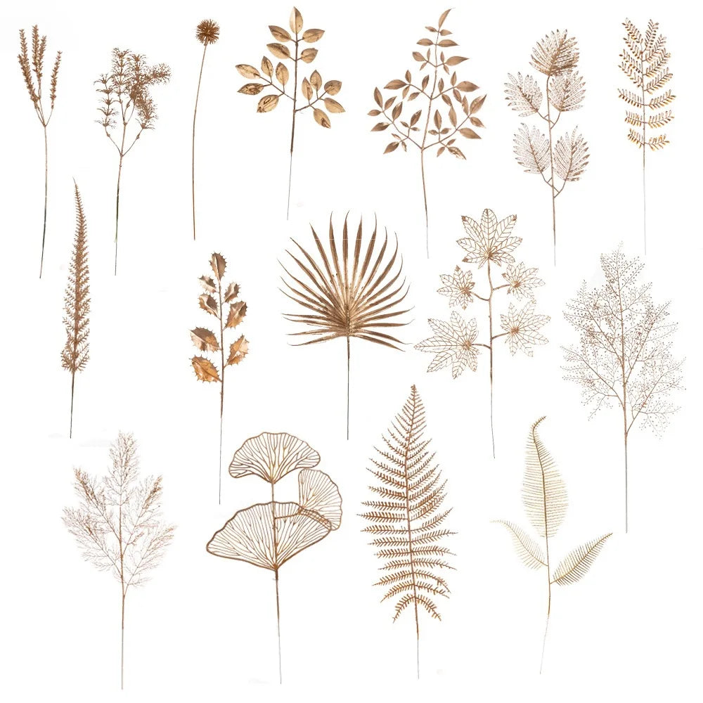 Gold Metallic Artificial Bouquet Plants