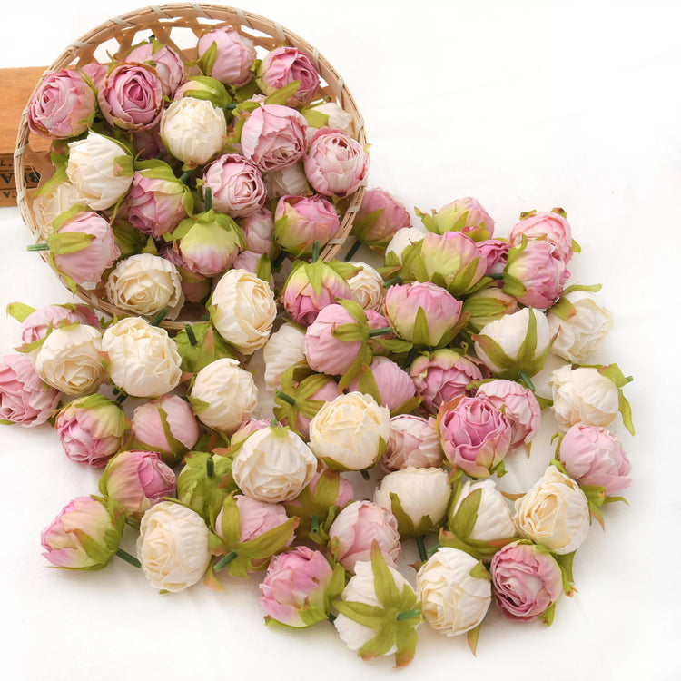 a large pile of bulk silk flowers