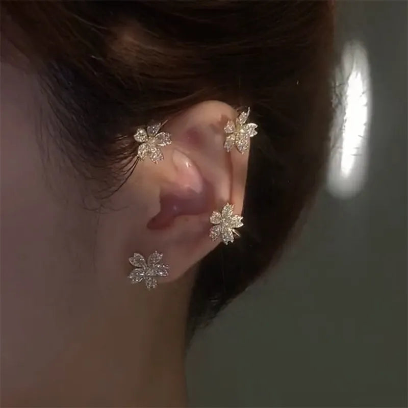 Luxury Rhinestone Tassel Butterfly Ear Clip