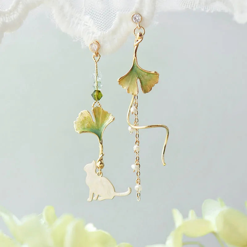 Asymmetrical Flower Drop Earrings