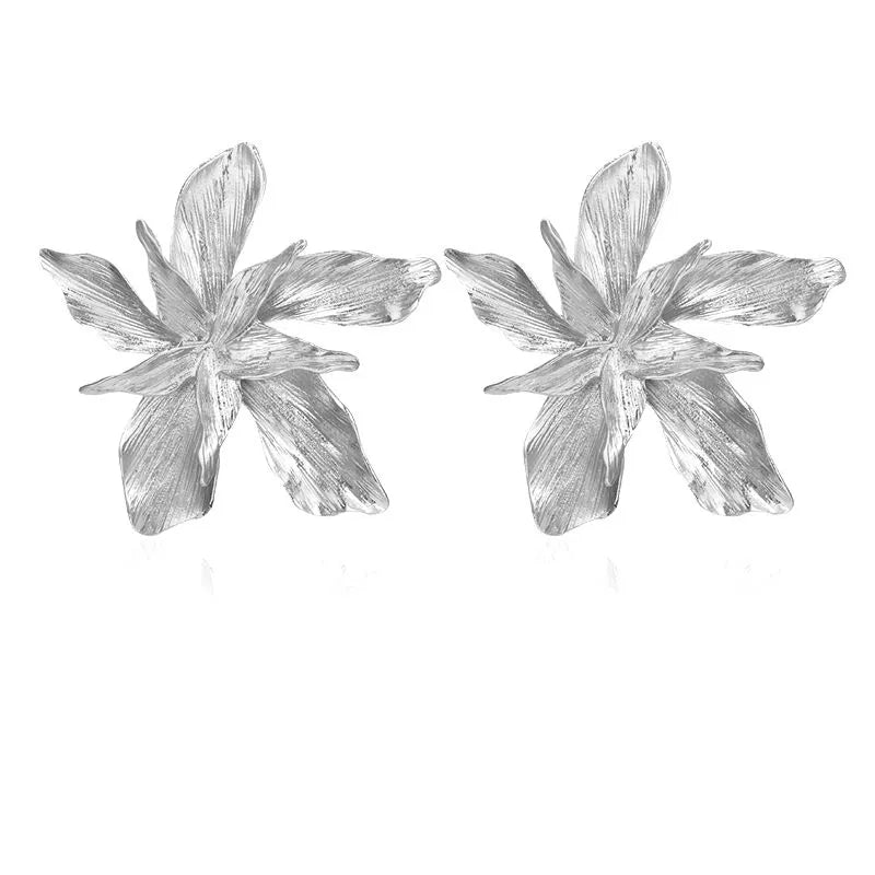 Big Pretty Flower Stud Earrings