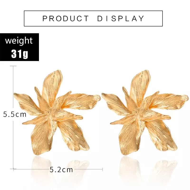 Big Pretty Flower Stud Earrings