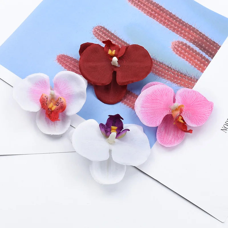 10 Pieces Plastic Butterfly Orchid Flowers