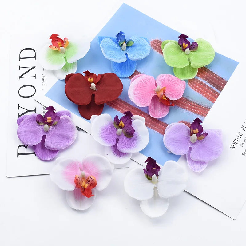 10 Pieces Plastic Butterfly Orchid Flowers