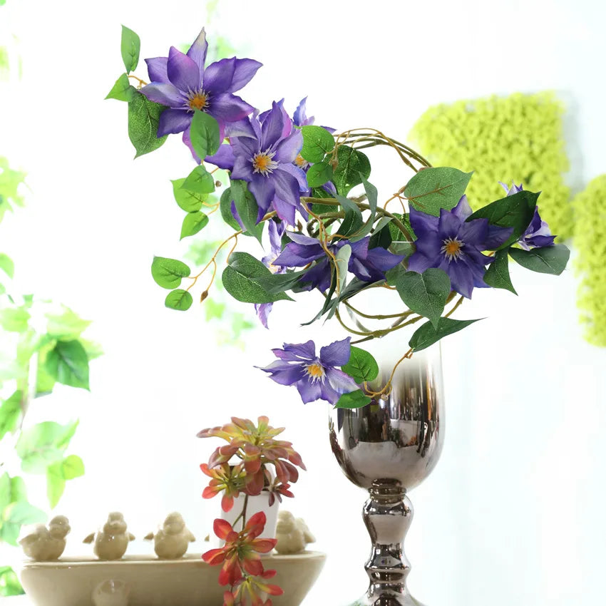 Artificial Clematis Flowers Branch