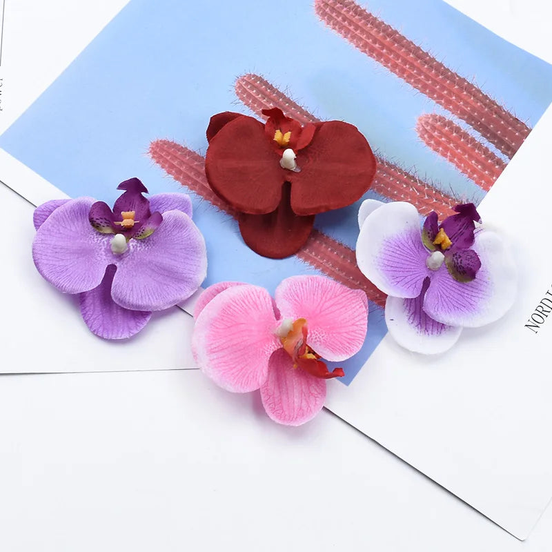 10 Pieces Plastic Butterfly Orchid Flowers