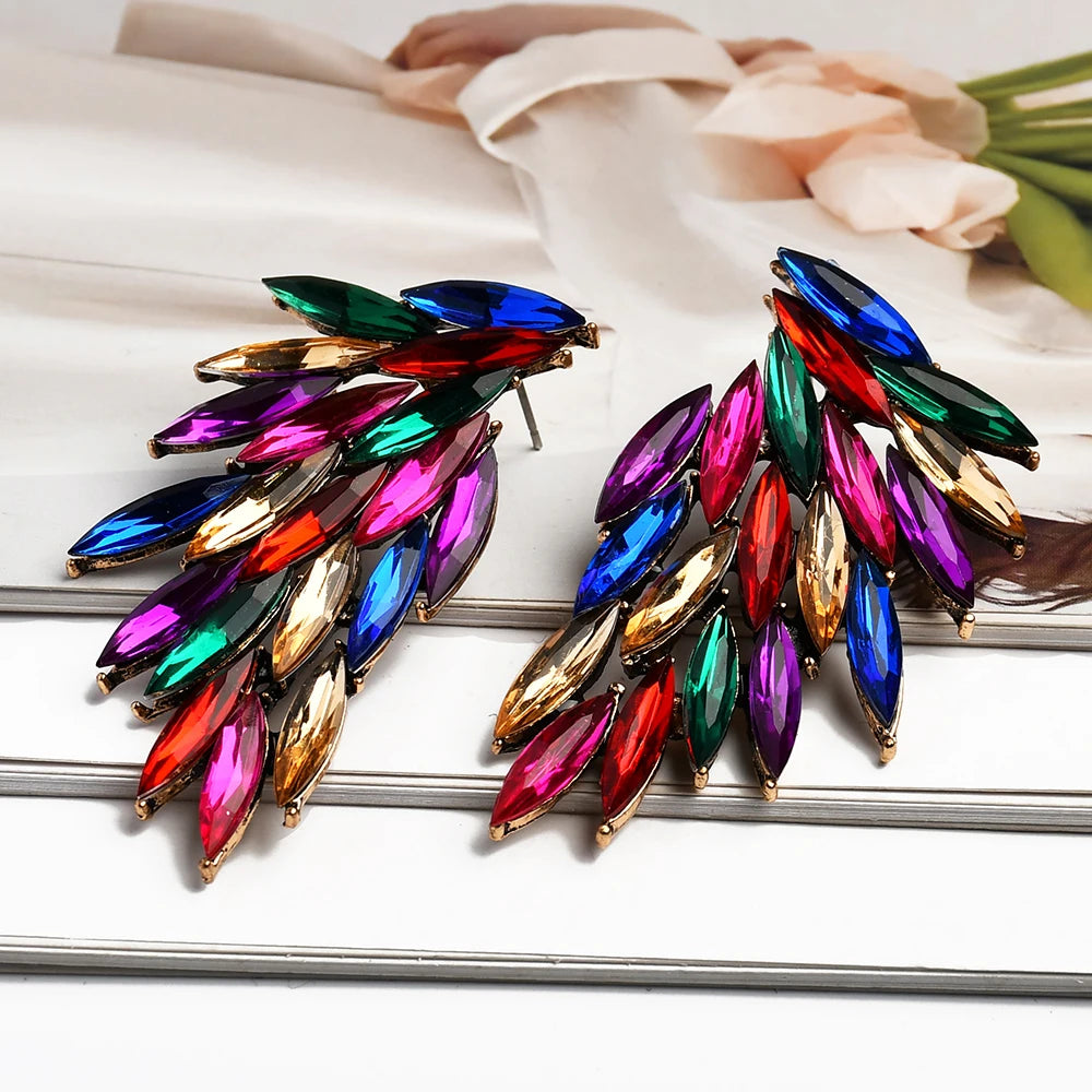 Colorful Crystal Fashion Stud Earrings