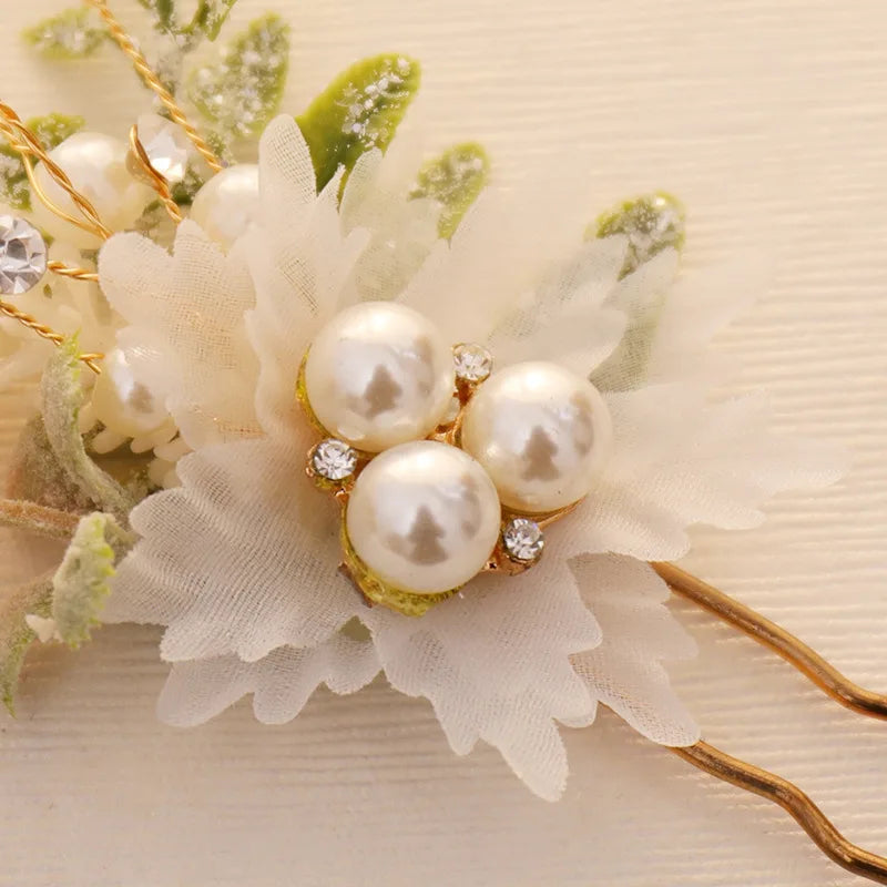 Delicate Flower Bride Hairpins