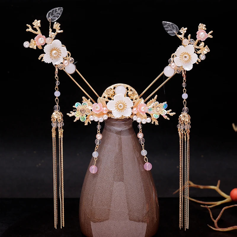 Antique Style Hanfu Headdress Hairpin Sets