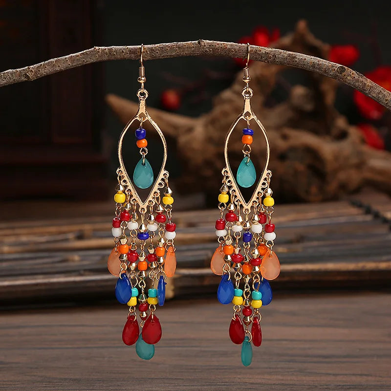 Ethnic Acrylic Water Drop Women's Earrings