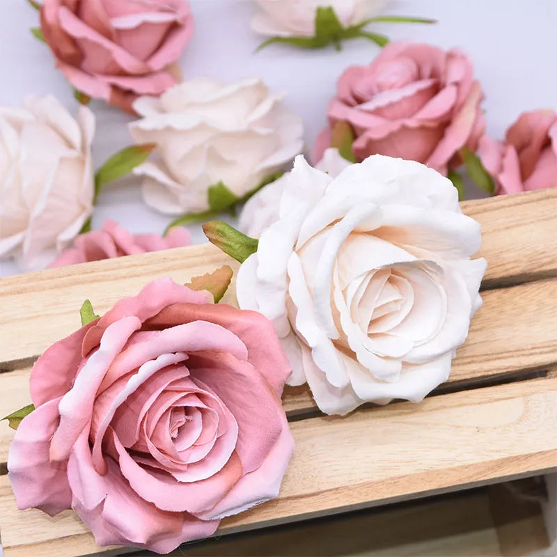 Huge 10cm Head Silk Rose Flowers - 10pcs