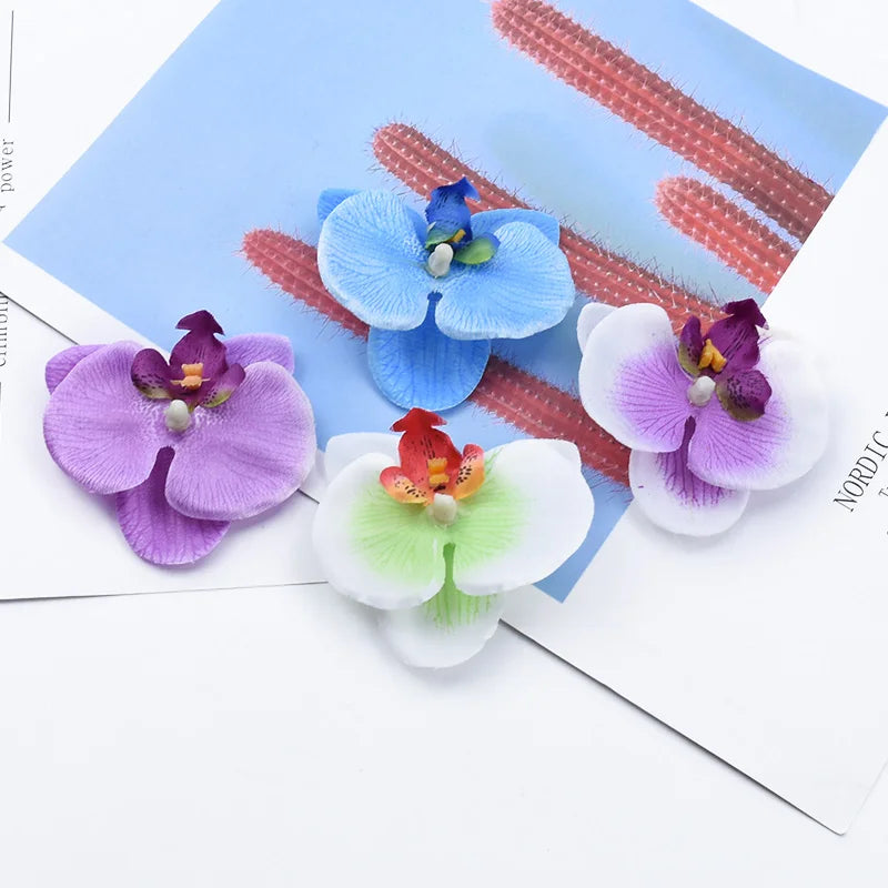 10 Pieces Plastic Butterfly Orchid Flowers