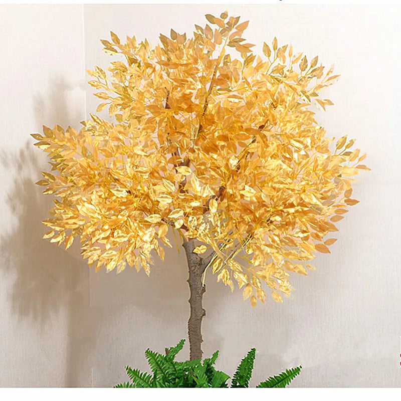 12 Pcs Metallic Artificial Maple Leaf Bunch