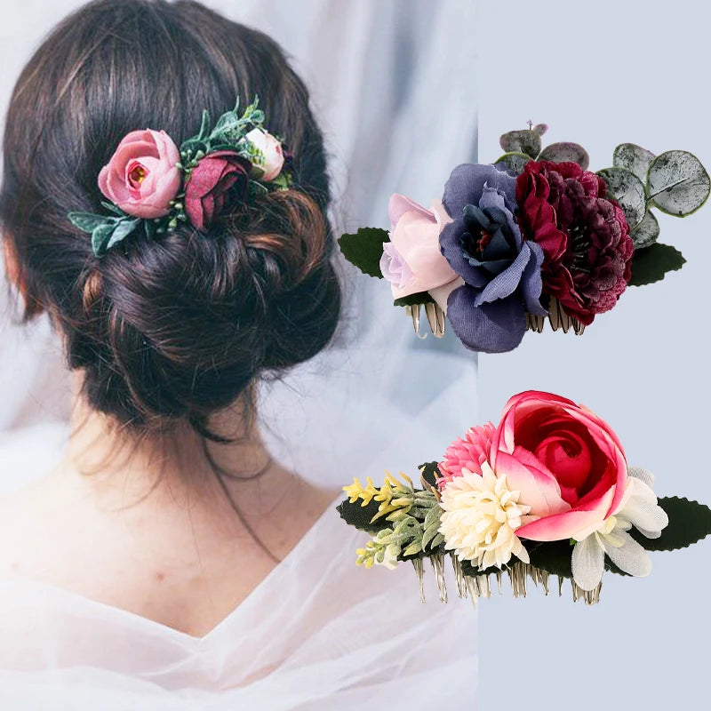 Simulation Flower Hair Comb