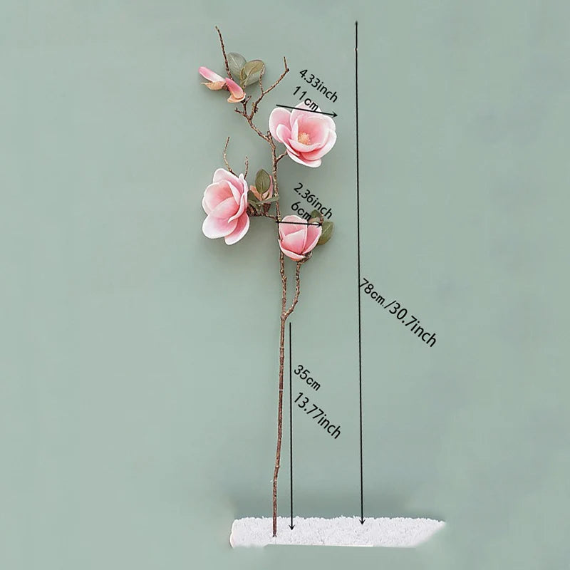 Big Luxury Artificial Magnolia Flower Branch