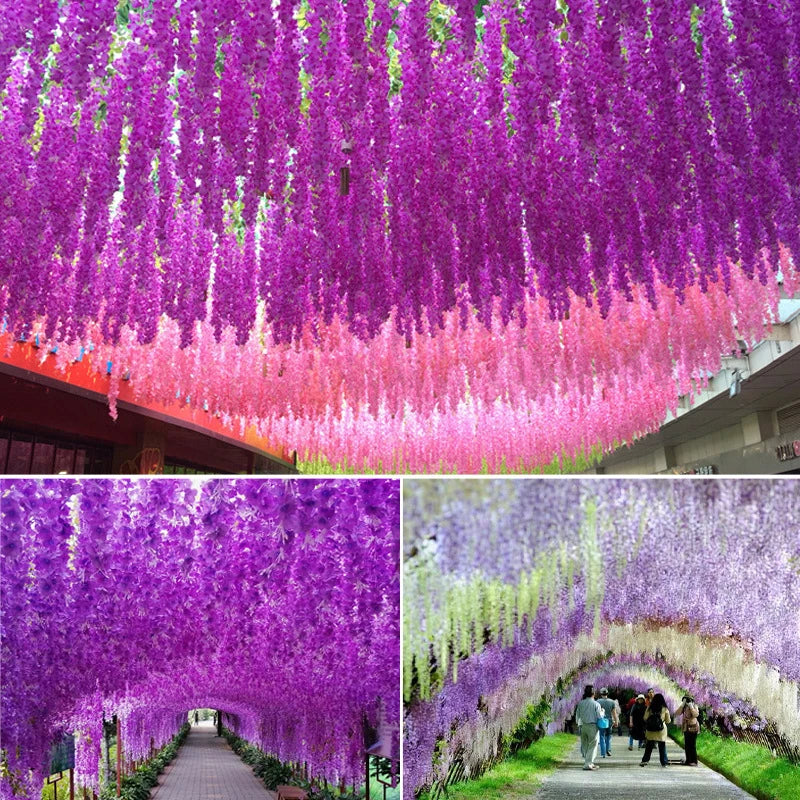 12pcs Long Artificial Wisteria Flowers