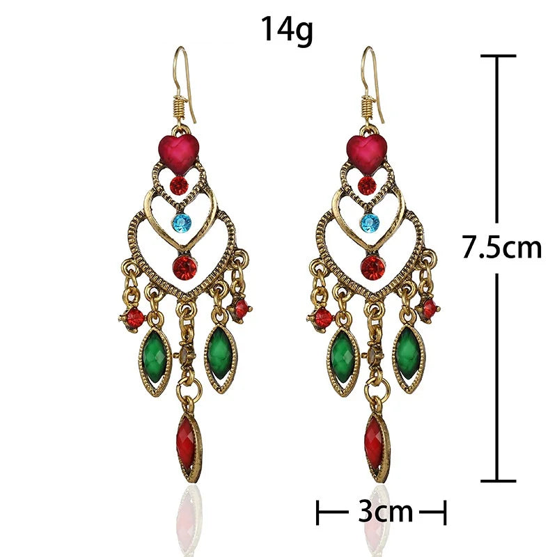 Elegant Vintage Bohemian Crystal Earrings