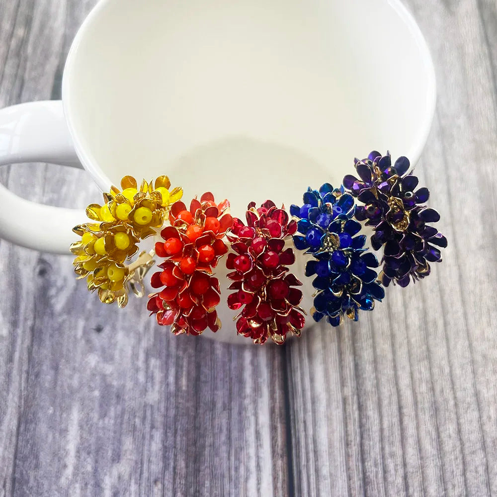 Small Flower Hoop Earrings