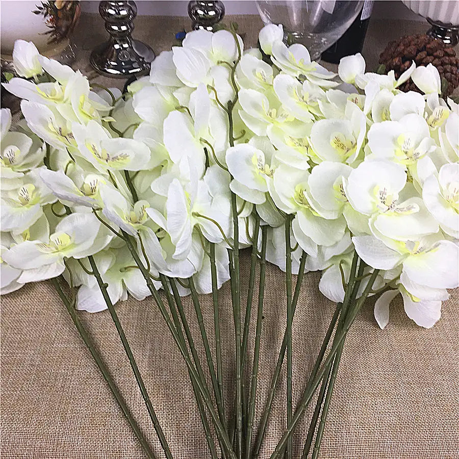 20Pcs/lot Wholesale Artificial White Orchid Branches