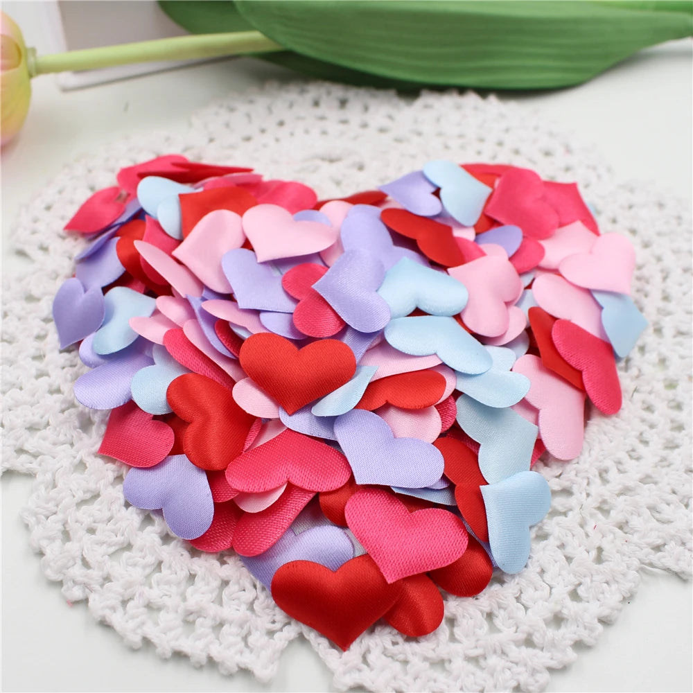 100PCs Cute 3D Silk Heart Shaped Confetti Petals