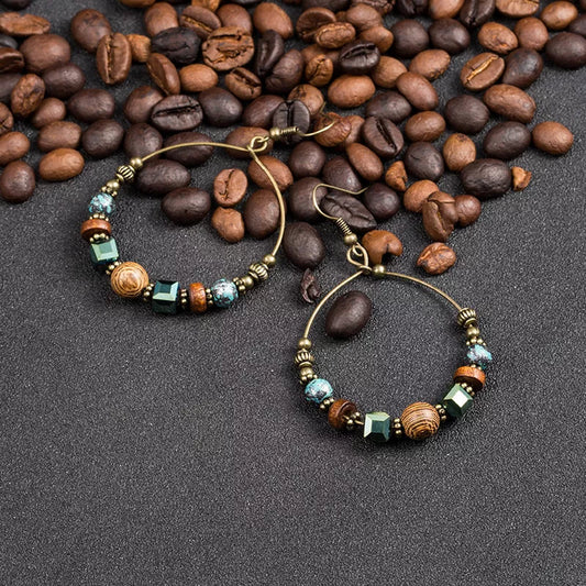 Bohemian Wood Beads Earrings