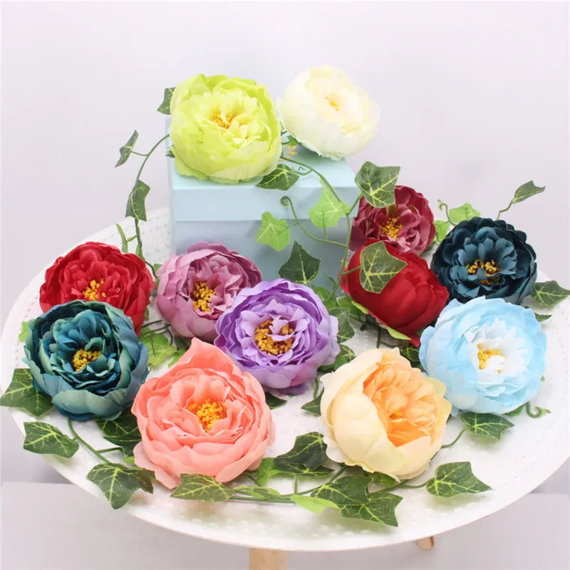 30PCS/LOT Artificial Silk Rose Peony Flower Heads