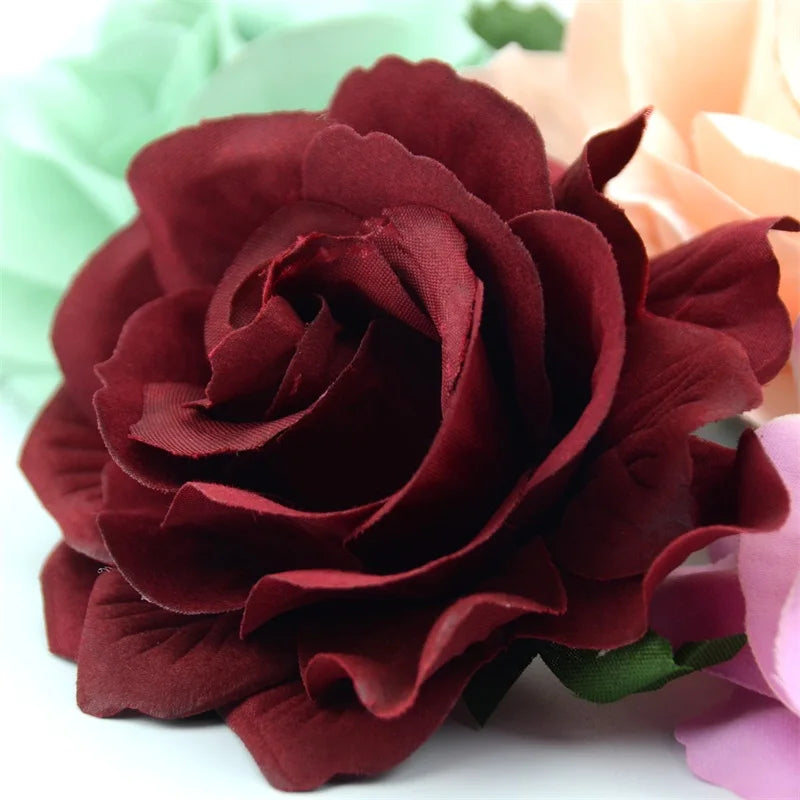 10pcs Large Silk Artificial Rose Flower Heads