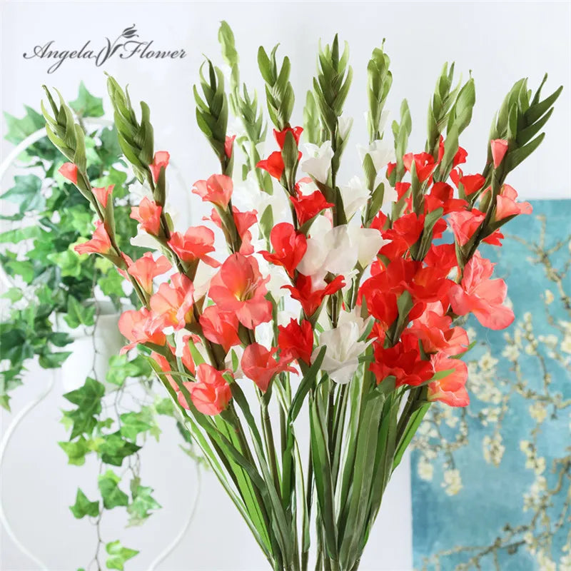 Vibrant 6 Heads Artificial Gladiolus Flower Arrangement