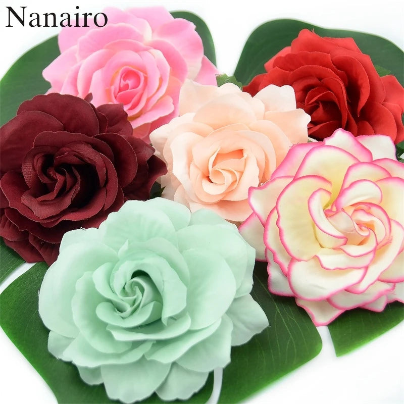 10pcs Large Silk Artificial Rose Flower Heads