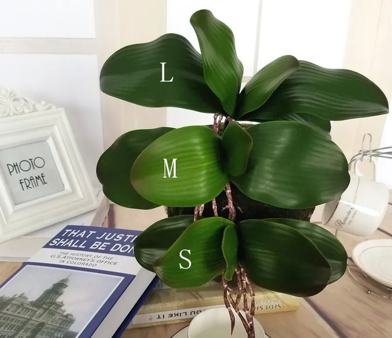 3 Sizes Artificial Butterfly Orchid Leaf