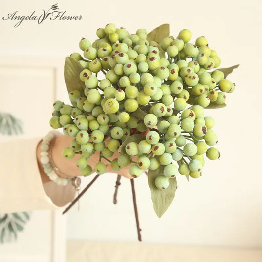 Artificial Green Berry Branch