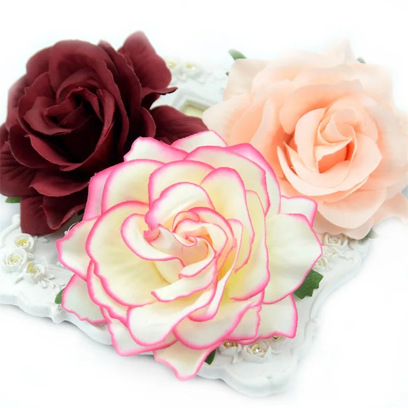 10pcs Large Silk Artificial Rose Flower Heads