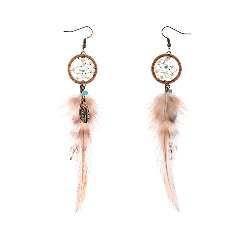 Handmade Vintage Bohemian Dream Catcher Earrings