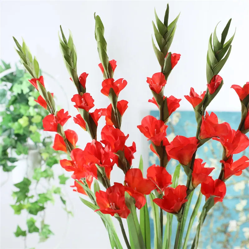 Vibrant 6 Heads Artificial Gladiolus Flower Arrangement