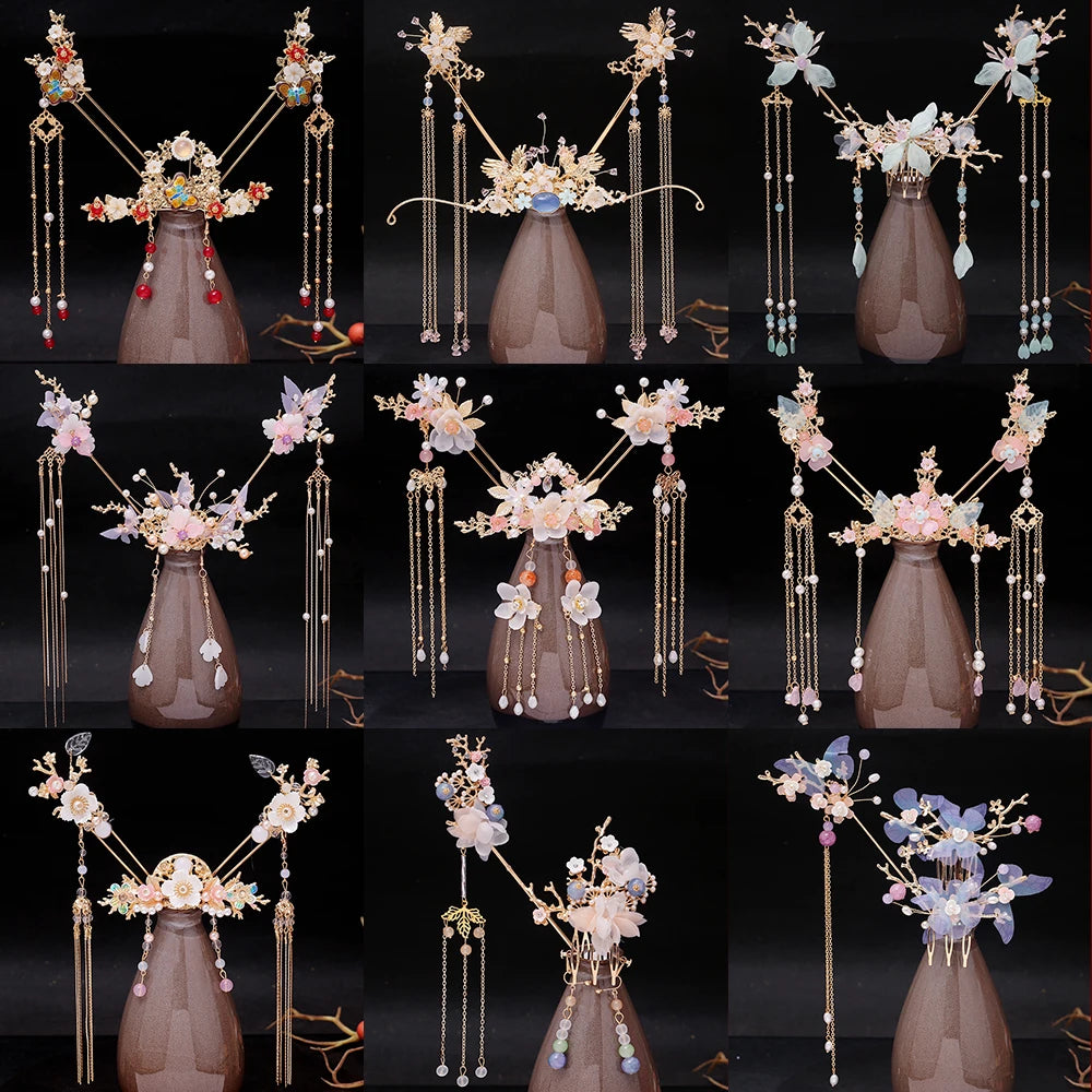 Antique Style Hanfu Headdress Hairpin Sets