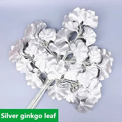 12 Pcs Metallic Artificial Maple Leaf Bunch