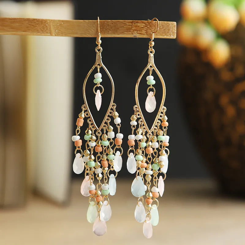 Ethnic Acrylic Water Drop Women's Earrings