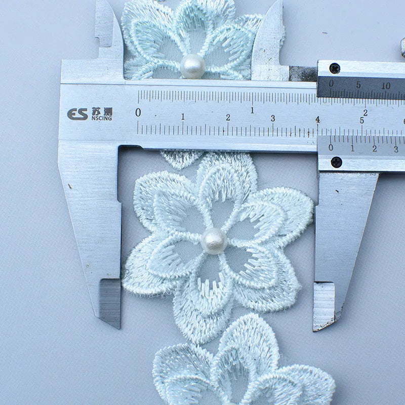 2 Yards 3D Six-Petal Double-Layer Flower Lace