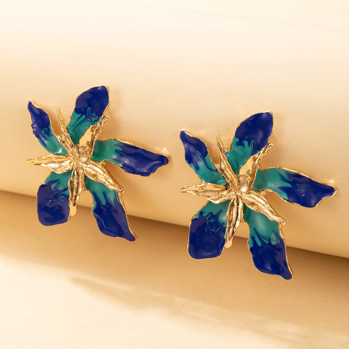 Big Pretty Flower Stud Earrings