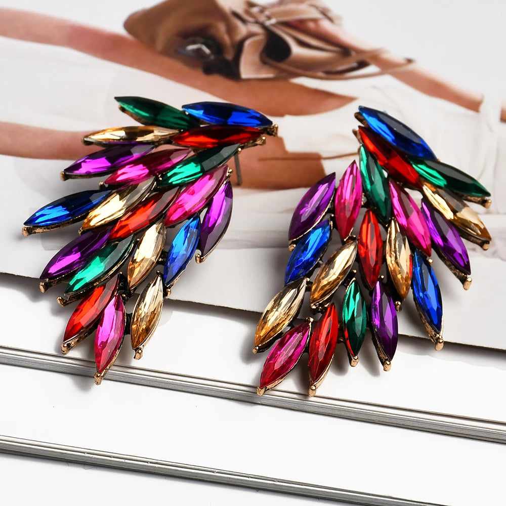 Colorful Crystal Fashion Stud Earrings