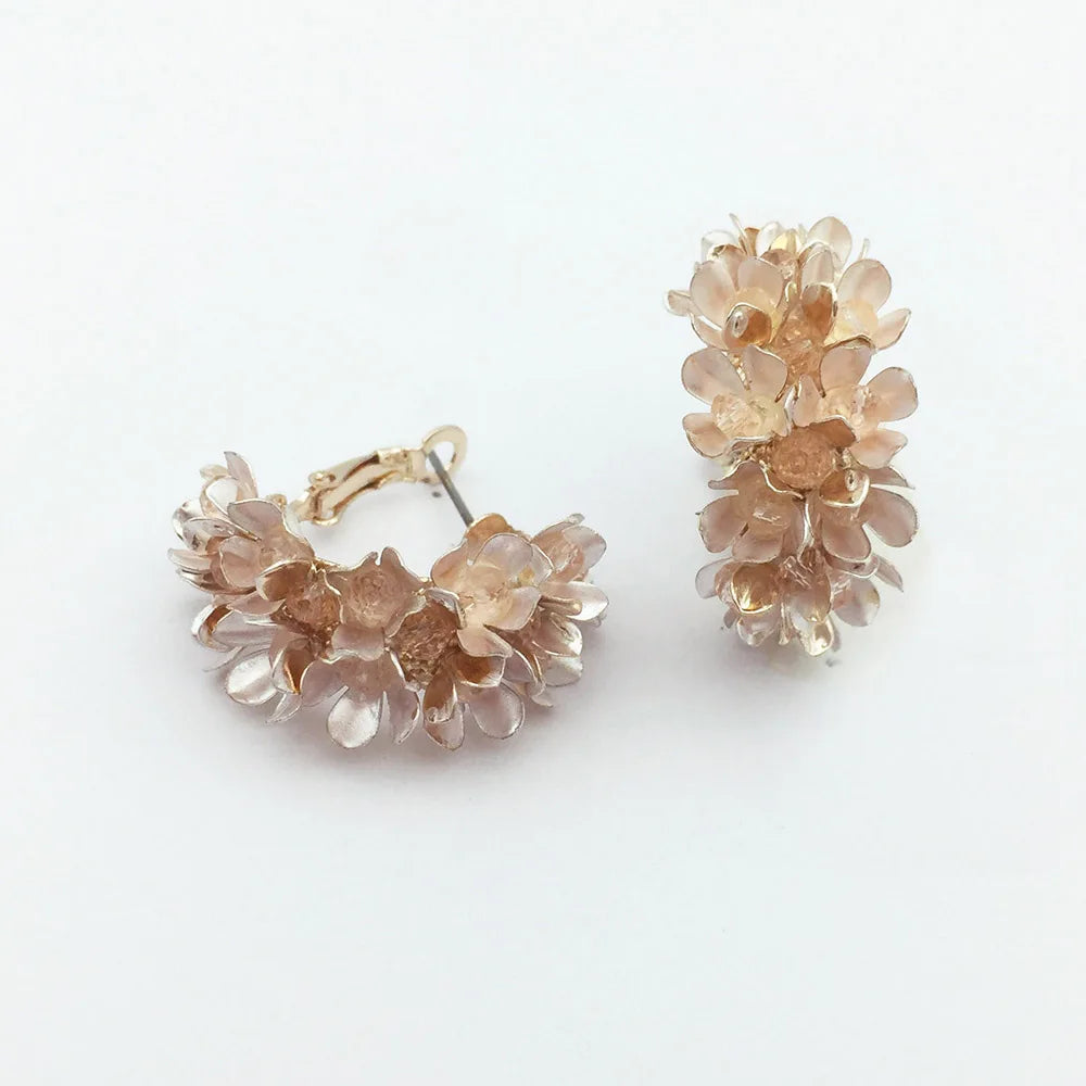 Small Flower Hoop Earrings