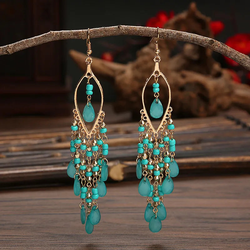 Ethnic Acrylic Water Drop Women's Earrings