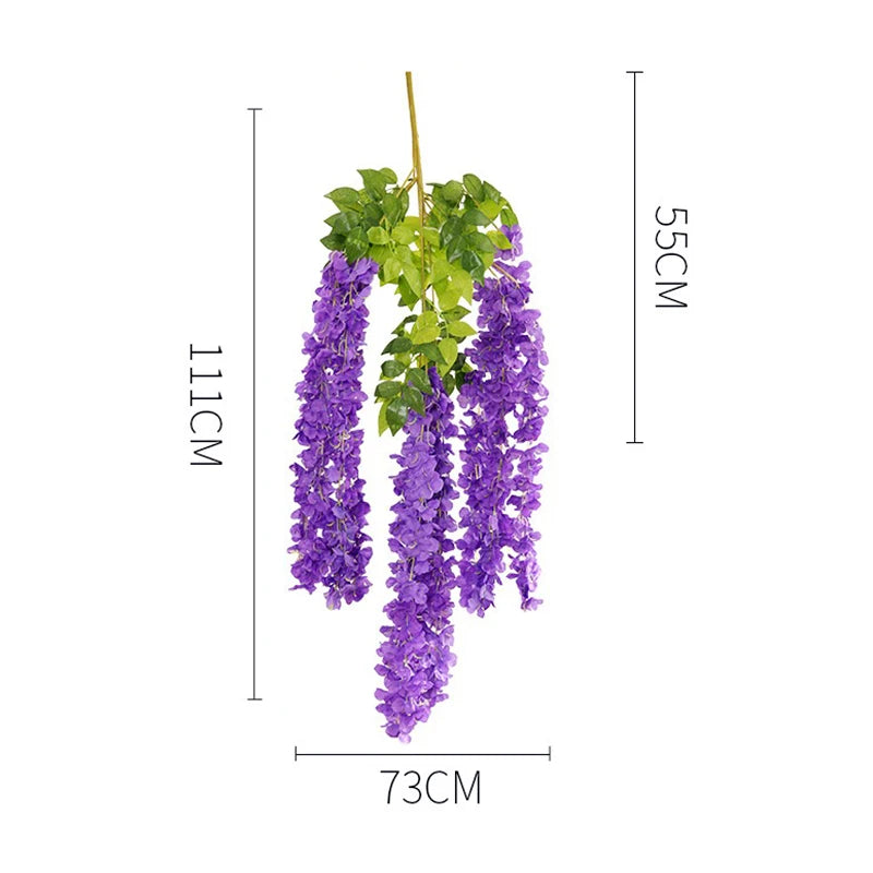 12pcs Long Artificial Wisteria Flowers