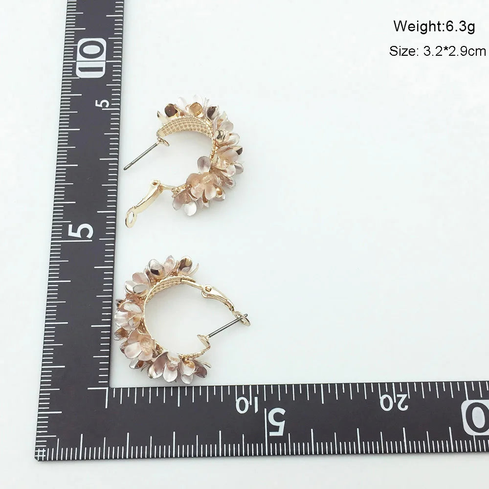 Small Flower Hoop Earrings