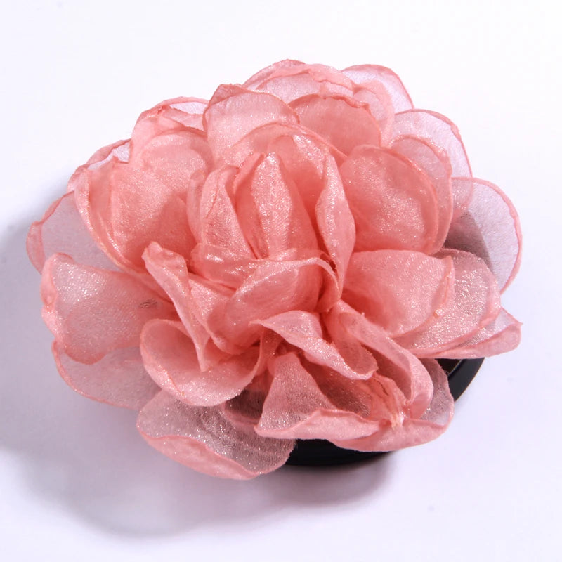 10Pcs Peach Chiffon Artificial Flowers