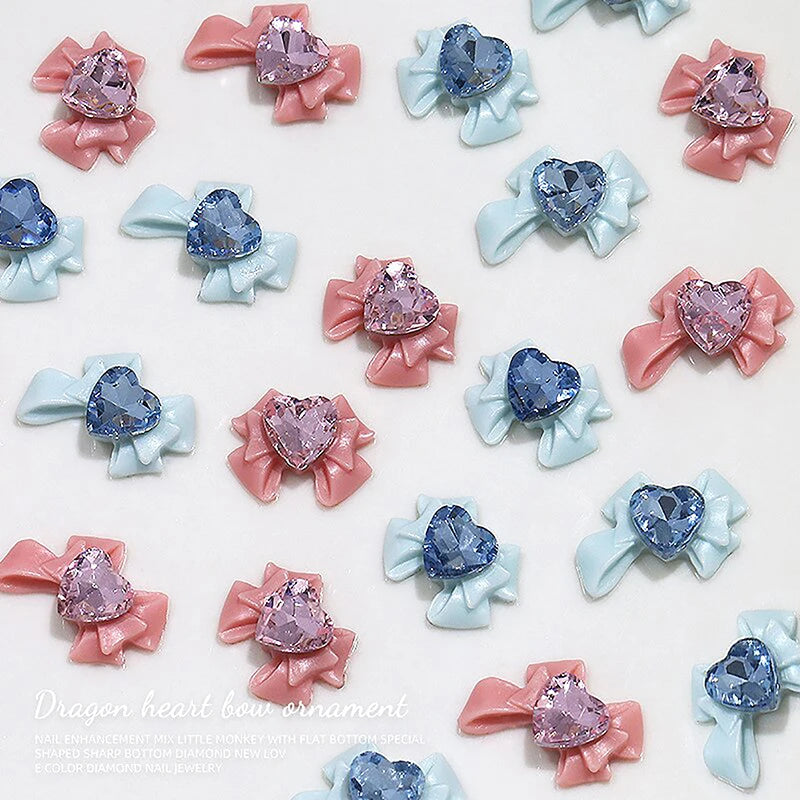 10pcs 3D Bow Nail Charms